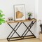 Natural - Black Console Table with Solid Metal Frame and Storage Shelf 55"